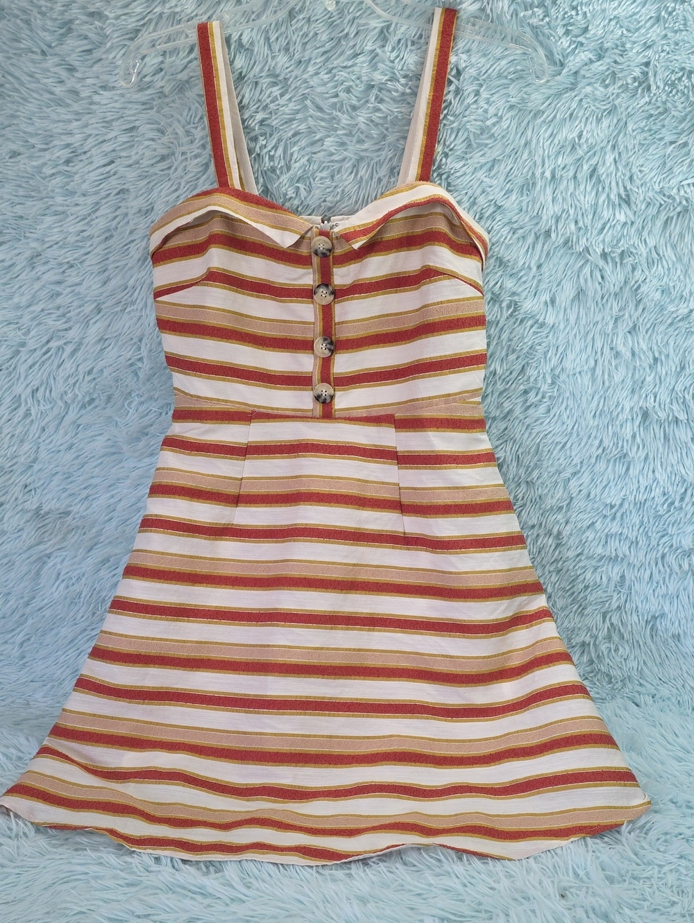 Mi Ami Francesca's Striped Button Mini Dress Size S